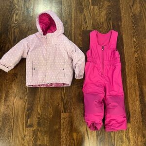 Columbia Pink Snow Jacket and Bib Set
